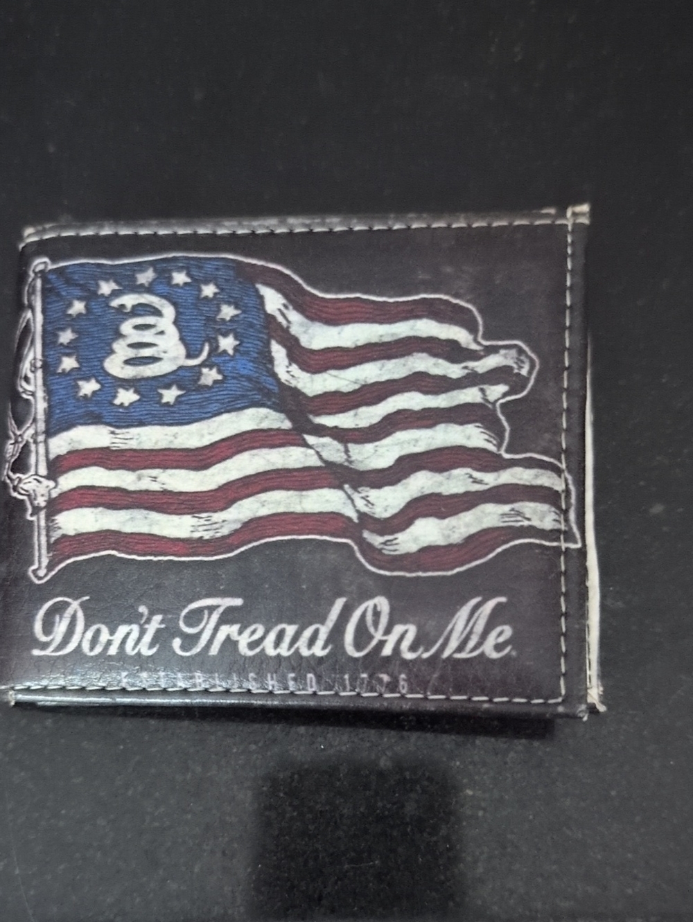 Patriotic "Don't Tread On Me" Bi-Fold Wallet - Black, Red, White, Blue